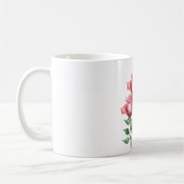 オーダーメイド ピンクのバラの花 フラワー クラシックマグ コーヒーマグカップ