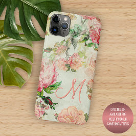 オーダーメイド ピンクのバラの花 フローラル柄 iPhone 11 PRO MAXケース