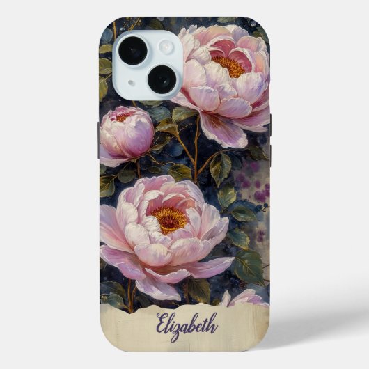 オーダーメイド ピンクの芍薬の携帯ケース Case-Mate iPhoneケース (裏面)