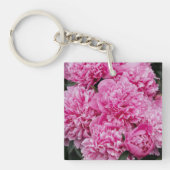 オーダーメイド ピンクの芍薬の花 キーホルダー (正面)