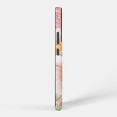 オーダーメイド ピンクの花と蝶のスマホケース SAMSUNG GALAXYケース (右側面)