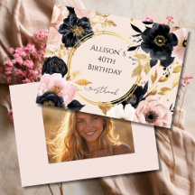 オーダーメイド ピンクの花のバースデーゲストブック