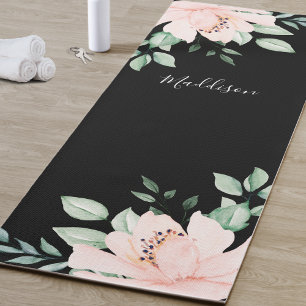 オーダーメイド ピンクの花のヨガマット ヨガマット
