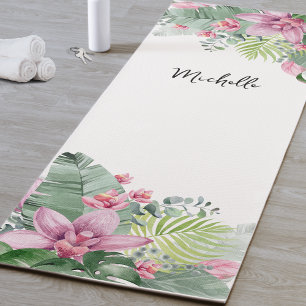 オーダーメイド ピンクの花の名前 ヨガマット