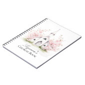 オーダーメイド ピンクの花の教会ブック ノートブック (左側)