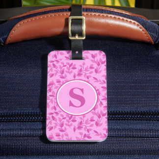 オーダーメイド ピンクの花 モノグラム ラゲッジタグ