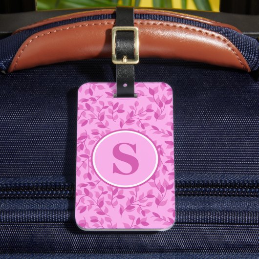 オーダーメイド ピンクの花 モノグラム ラゲッジタグ (正面インサイチュ2)