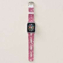 オーダーメイド ピンクグリッター バレリーナデザイン Apple Watch バンド