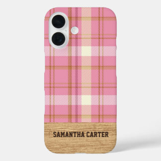 オーダーメイド ピンクタータンチェック iPhoneケース iPhone 16ケース