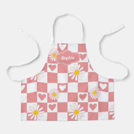 オーダーメイド ピンクチェック柄エプロン エプロン