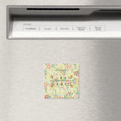 オーダーメイド ピンク イエロー グリーン 花模様 マグネット (インサイチュ (食洗機))