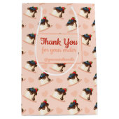 オーダーメイド ピンク デザート ビジネス ギフト バッグ ミディアムペーパーバッグ (正面)