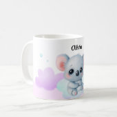 オーダーメイド ピンク&パープルのコアラ マグカップ – 名前入り (正面左)