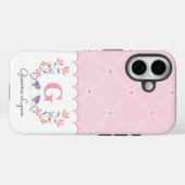 オーダーメイド ピンク フローラル Case-Mate iPhoneケース (裏面 (横))
