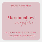 オーダーメイド ピンク & レッド キャンドル ラベル ステッカー (正面)