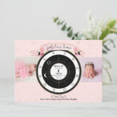 オーダーメイド ピンク 占星術 太陽 月 誕生発表 招待状 (スタンド正面)