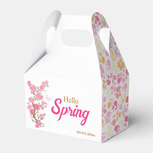 オーダーメイド ピンク 春の花 お礼の品 ボックス (正面サイド)