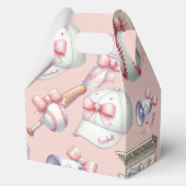 オーダーメイド ピンク 野球 ガール バースデー フェイバーボックス (裏面)