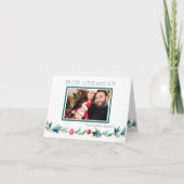 オーダーメイド ファミリー クリスマス 写真 水彩 カード (正面)