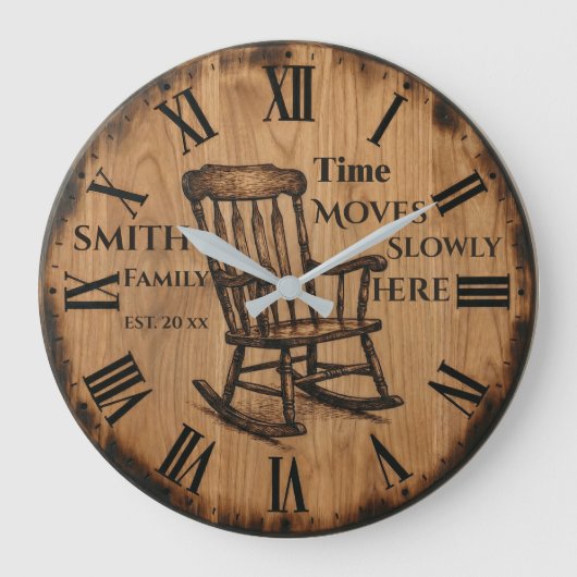 オーダーメイド ファミリー ネーム ウォール クロック | ファームハウス デコ (正面)