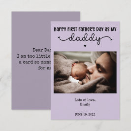 オーダーメイド ファースト ファザーズデイ かわいい ミニマル フォト カード