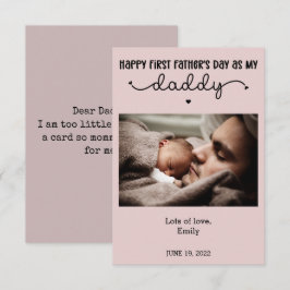 オーダーメイド ファースト ファザーズデイ かわいい ミニマル フォト カード