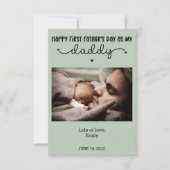 オーダーメイド ファースト ファーザーズデー かわいい ミニマル フォト カード (正面)