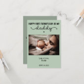 オーダーメイド ファースト ファーザーズデー かわいい ミニマル フォト カード (正面/裏面インサイチュ)