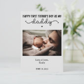 オーダーメイド ファースト ファーザーズデー かわいい ミニマル フォト カード (スタンド正面)