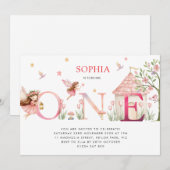 オーダーメイド フェアリー 1歳の誕生日 インビテーション (正面/裏面)