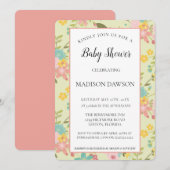 オーダーメイド フォトフレーム 黄色 ピンク 緑 花柄 招待状 (正面/裏面)