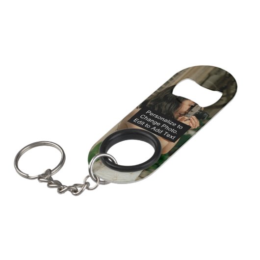 オーダーメイド フォト アート 名前 モノグラム 引用文 キーホルダー栓抜き (正面アングル)