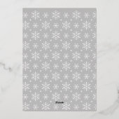 オーダーメイド フォト スノーフレーク タイポグラフィー クリスマス 箔シーズンカード (裏面)