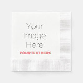 オーダーメイド フォト & テキスト パーティー ウェディング、誕生日、紙 縁ありカクテルナプキン