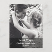 オーダーメイド フォト パーソナライズド スタイリッシュ ロマンチック ウェディング ポストカード (正面)