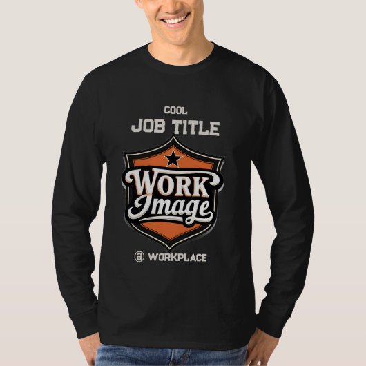 オーダーメイド フォト パーソナライズド 職位 & 職場 Tシャツ (正面)