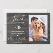 オーダーメイド フォト ペット ドッグ ラスティック カントリー ウェディング 招待状 (正面)