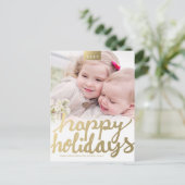 オーダーメイド フォト 偽物 ゴールド かわいい 手書き 現代 シーズンポストカード (スタンド正面)