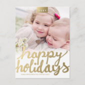 オーダーメイド フォト 偽物 ゴールド かわいい 手書き 現代 シーズンポストカード (正面)