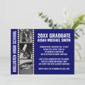 オーダーメイド フォト 卒業アナウンスメント [ブルー] 招待状 (スタンド正面)