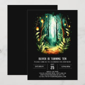 オーダーメイド フォレスト ファンタジー ウッディー バースデー 招待状 (正面/裏面)