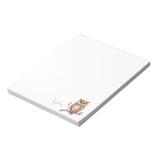 オーダーメイド フクロウ 文房具 ノートパッド (回転)