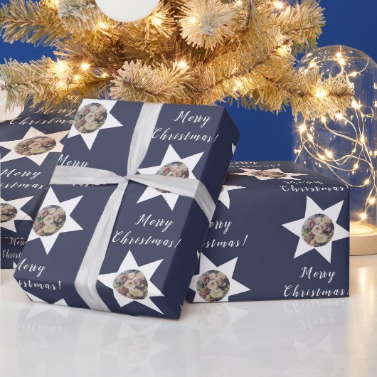 オーダーメイド フラワーアーティスト フォト 「メリークリスマス」 バイオレット ラッピングペーパー (クリスマス)