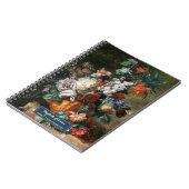 オーダーメイド フラワーズ アート エレガント スクリプト ゴールド ネーム スケッチ ノートブック (左側)