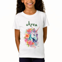 オーダーメイド フラワーユニコーン キッズTシャツ