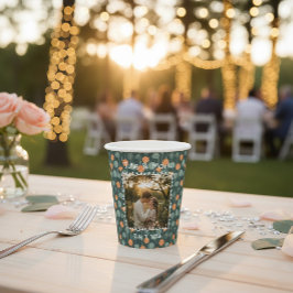 オーダーメイド フラワー ドゥードル フォト エンゲージメント 紙コップ