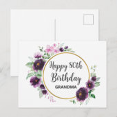 オーダーメイド フラワー 誕生日 ポストカード (正面/裏面)