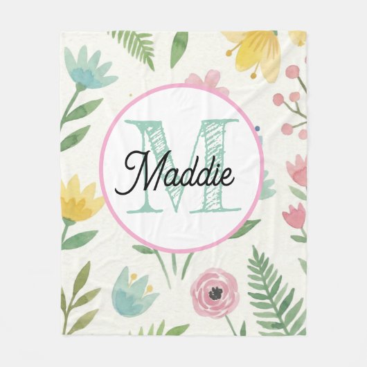オーダーメイド フリースブランケット 花文字 (正面)