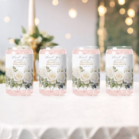 オーダーメイド ブライダルシャワー 白バラ ガラス缶 (インサイチュ (ウェディング))