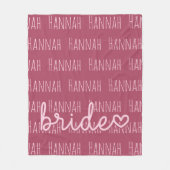 オーダーメイド ブライダルブランケット 結婚式ギフト 花嫁へのプレゼント フリースブランケット (正面)